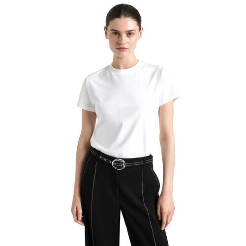 Cue White Fitted Pima Cotton Tee